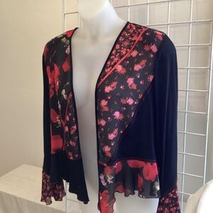 Vintage Black Floral Jacket Topper